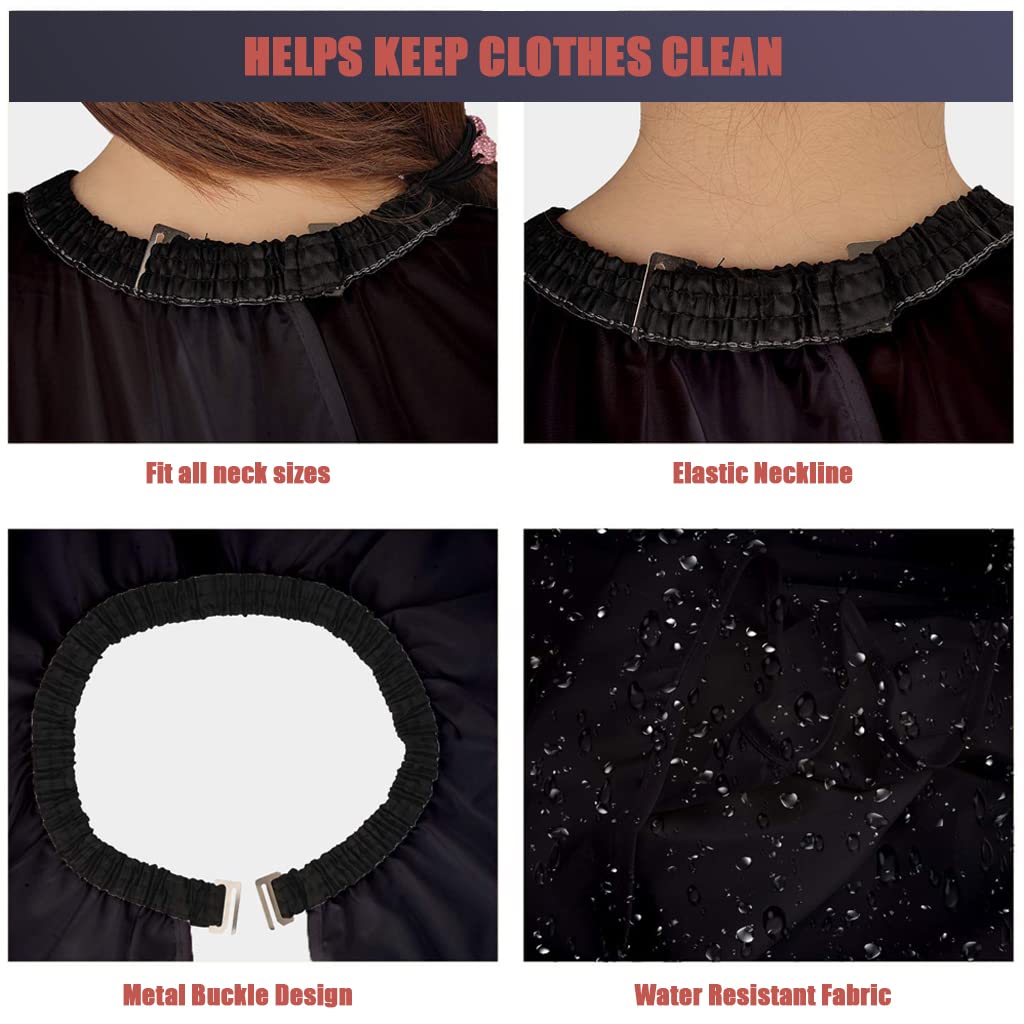 MAYCREATE Barber Cape for Hair Cutting Apron, Polyester Hair Salon Cover, Hair Styling Cape with Clear Window & Adjustable Neck Closure for Men Women Kids - Water & Stain Resistant MAYCREATE Barber Cape for Hair Cutting Apron, Polyester Hair Salon Cover, Hair Styling Cape with Clear Window & Adjustable Neck Closure for Men Women Kids - Water & Stain Resistant